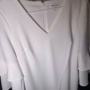 Calvin Klein Off-White V-Neck dress